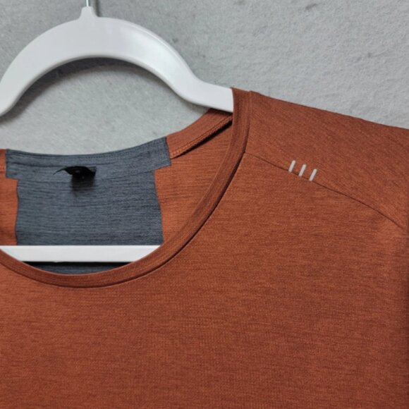 Lululemon Fast Free Tech Shirt Mens XL Athletic Reflective Rust Long Sleeve - Picture 6 of 14